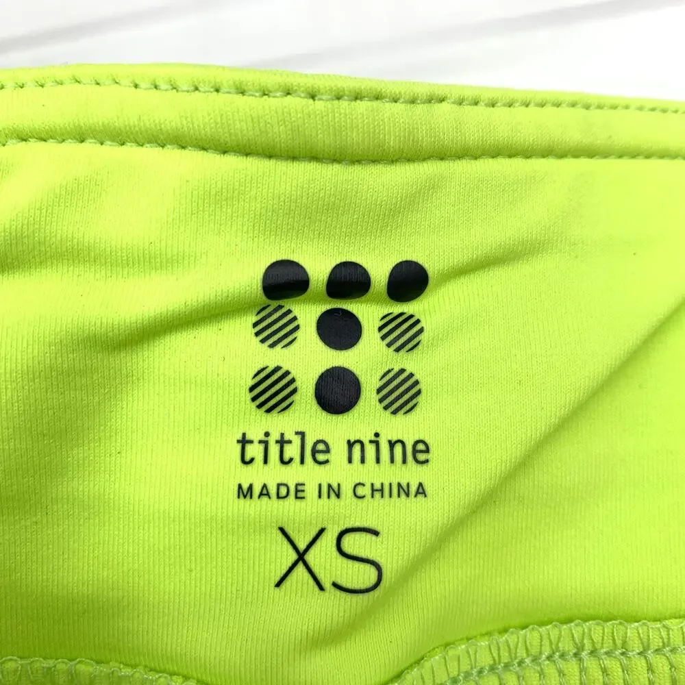 Title Nine Athletic A-Line Mini Skirt Womens XS Lime Green Blue Stitching